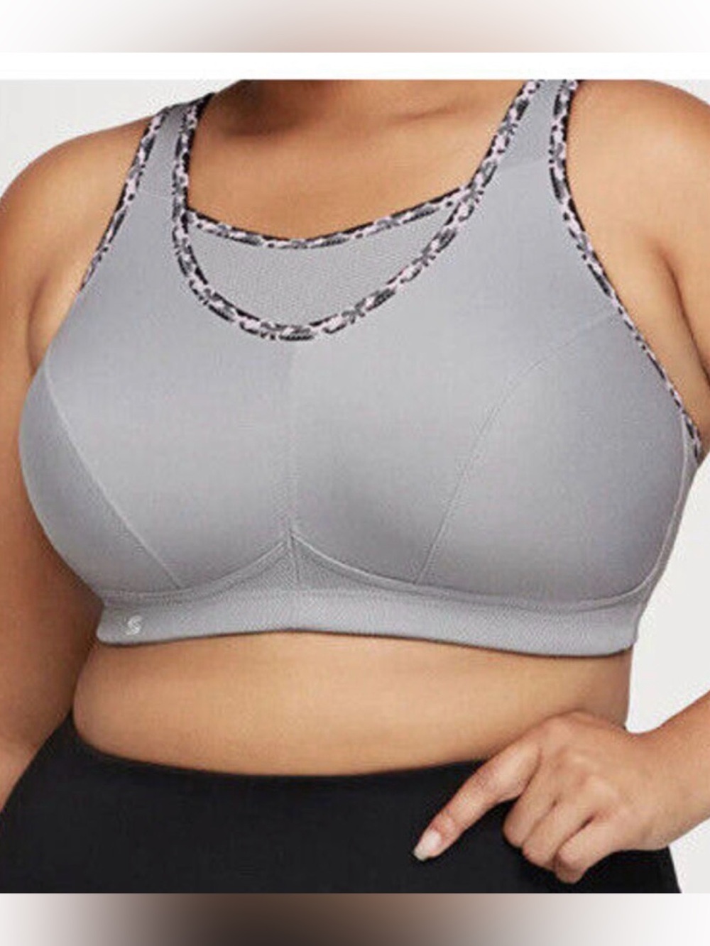 GLAMORISE 1066 Soft Gray No-Bounce Camisole Support Bra New